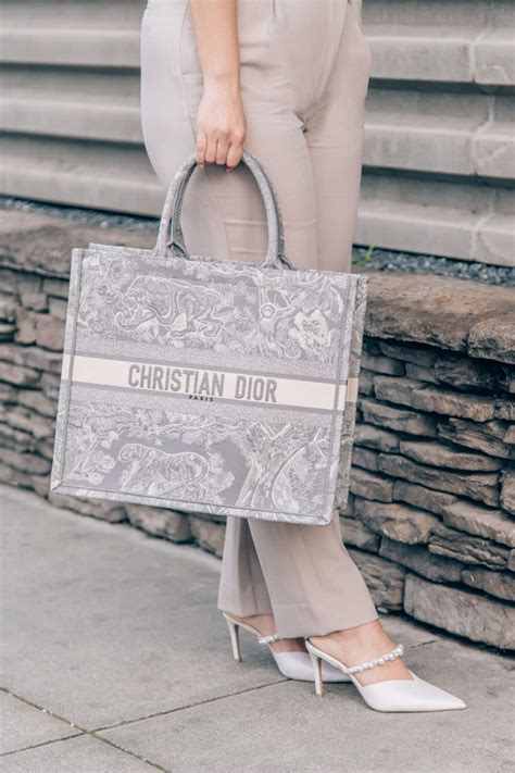 dior embroidered book tote dupe